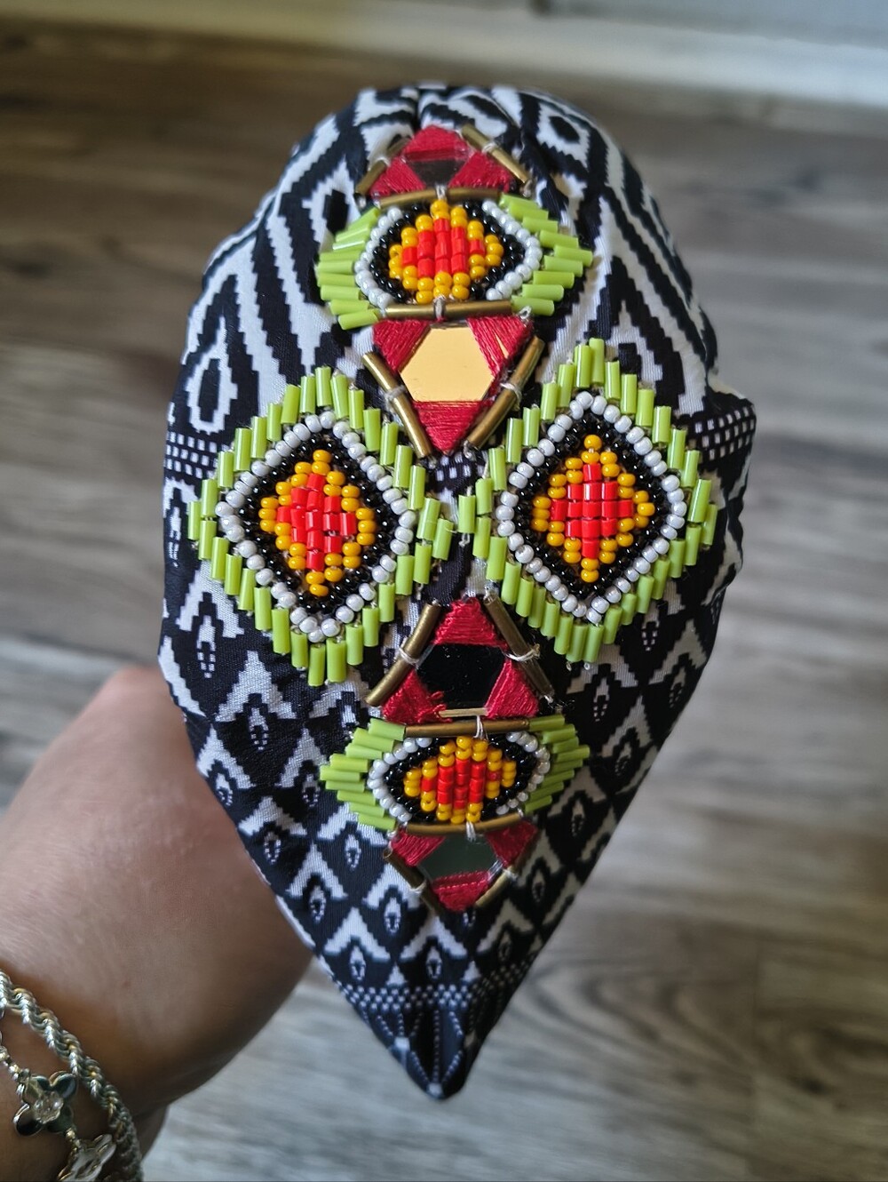 NamJosh Embellished Mirrored Headband One Size